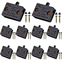 VISSQH 10Pcs Interruptor para Armarios-Empuje de superficie Interruptor de contacto para puerta de mueble Iluminación…